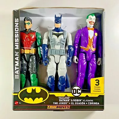 Buy DC Mattel Batman, Robin And The Joker Figures X 3 NEW True Moves Batman Missions • 24.99£