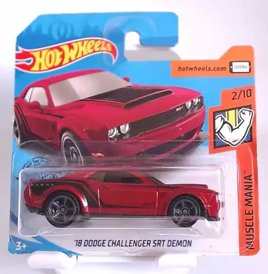 Buy Hot Wheels '18 Dodge Challenger SRT Demon Red 2/10 Muscle Mania • 3.99£