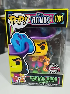 Buy Funko Pop Disney Villains Captain Hook  Blacklight 1081 + Protector • 22.50£