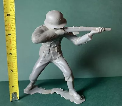 Buy Vintage 1963 Big Army Man Figure Plastic Toy Marx 6” WWII Gray German Soldier • 5.68£
