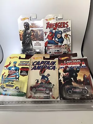 Buy 5 Captain America Hot Wheels Cars 1 2 4 5 6 Of 8 New On Cards Avengers Bucky • 25£