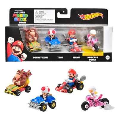Buy Hot Wheels Mario Kart 4 Pack The Super Mario Bros. Movie Mini Car Toy • 65.40£