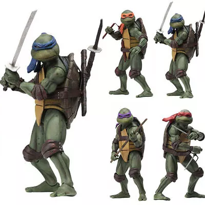 Buy 7  NECA Teenage Kids Mutant Ninja Turtles Action Figures 1990s Movie Toys Gifts* • 16.79£
