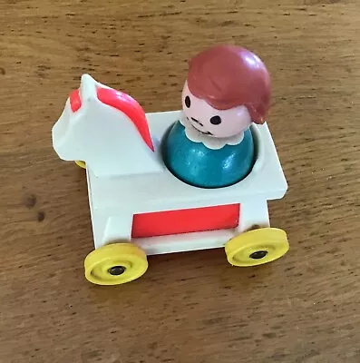 Buy Vintage Fisher Price Horse And Wooden Figure. • 3£
