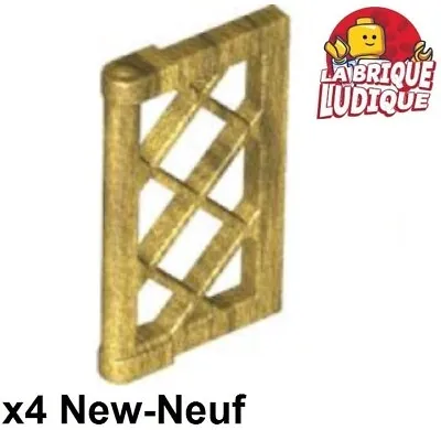 Buy LEGO 4x Window 1x2x3 Shutter Grill Pane Lattice Gold/Pearl Gold 60607 NEW • 1.41£