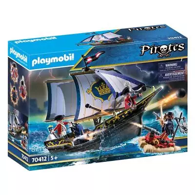 Buy PLAYMOBIL Pirates Small Floating Pirate Ship With Raft Fantasy Playset 70412 • 31.99£