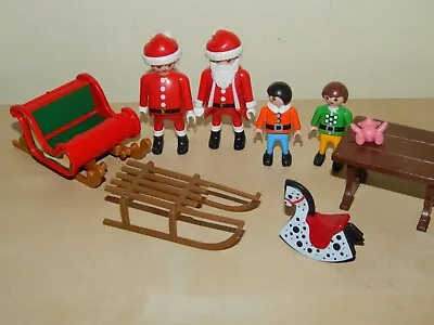 Buy Playmobil Christmas Santa Claus And Elf Figures With Accessory Spares • 7£