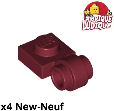 Buy LEGO X4 Plate Modified 1x1 Ring Hole Clip Dark Red/Dark Red 4081b NEW • 1.97£