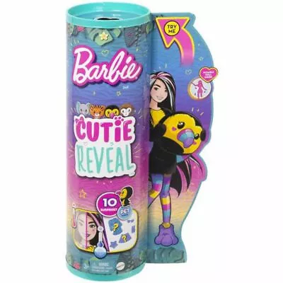Buy Mattel HKR00 Cutie Reveal Barbie Jungle Series - Toucan • 45.63£