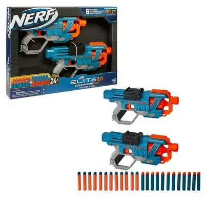 Buy 2x Pack Nerf Elite 2.0 Commander RD-6 Blaster Soft Dart Fire Nerf Guns 24 Darts • 26.99£