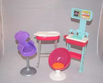Buy Barbie Salon Chairs Pink Purple Doctor Furniture Mattel Toys Bundle TA5 • 16.95£