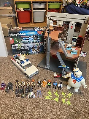 Buy Playmobil Ghostbusters Bundle - Firehouse Ecto-1 Hotdog Stand Stay Puft Dog • 100£