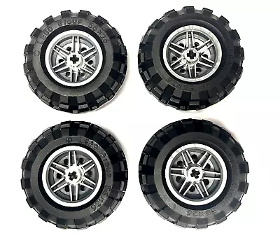 Buy LEGO Technic Wheels X4 Flat Silver 30.4mm D. X 20mm 56145 & Tyre  56 X 26 55976 • 8.99£