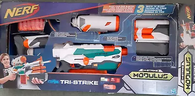 Buy Nerf Tri-strike Modulus N-strike 3 Way Blaster Elite Mega Soft Darts Gun Boxed • 39£