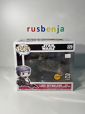 Buy Funko Pop! Star Wars Luke Skywalker With Speeder Bike Chase #229 FADED BOX FRONT • 24.99£