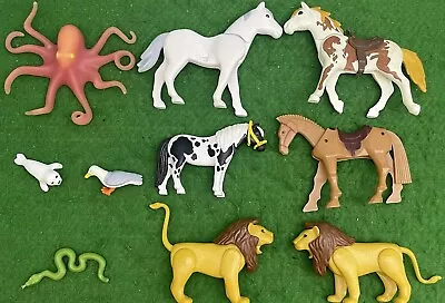 Buy Playmobil Animals Bundle Inc Rare Octopus, Horses, Lions Etc Zoo Sea Life • 11.49£