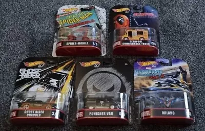 Buy Hot Wheels Retro Entertainment Marvel Full Set Of 5 1:64 Scale From 2017 • 69.99£