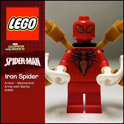 Buy GENUINE LEGO Marvel Minifigure Iron Spider Sh692 Super Heroes Spider-Man 242108 • 10.99£