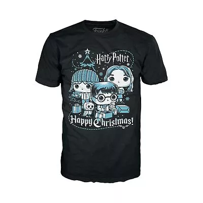 Buy Funko Pop! Boxed Tee: Harry Potter Holiday - Ron, Hermione, Harry - M Adult M • 12.43£