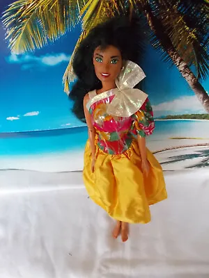 Buy Barbie Doll, With Yellow Colorful Dress, Long Black Hair • 17.29£