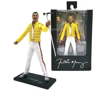 Buy NECA Queen Rock Band Freddie Mercury Yellow Jacket 7'' Action Figure Model Toy • 32.99£