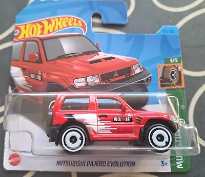 Buy Hot Wheels Mitsubishi Pajero Evolution Red Evo 4x4 Jeep Hotwheels Short Card  • 4£