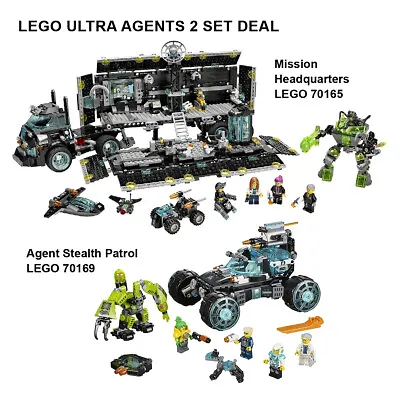 Buy LEGO ULTRA AGENTS 2 SET DEAL/Mission HQ 70165+70169/complete/7 Unique Figures • 180£