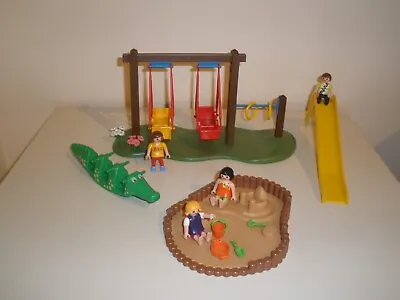 Buy Playmobil Children's Playground, Swing Boats, Rocker, Slide, Hoops And Sand Pit. • 10£