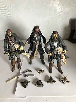 Buy Disney & Neca Pirated Of The Caribbean Jack Sparrow Figures X3  • 44.99£