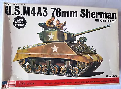 Buy Bandai 1:48th Scale U.S Army M4A3 76mm Sherman Tank & 4 Crew. Pin Point Series. • 44.99£