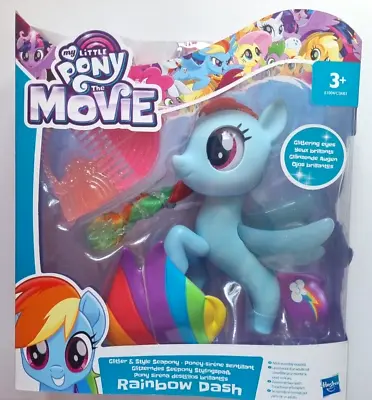 Buy My Little Pony The Movie RAINBOW DASH Figure With Accessor Glitter Style Seapony • 17.90£