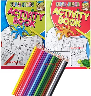 Buy A4 Super Jumbo Kids Colouring Book Travel Fun Activity Book COLOURING 140 PAGES • 3.99£