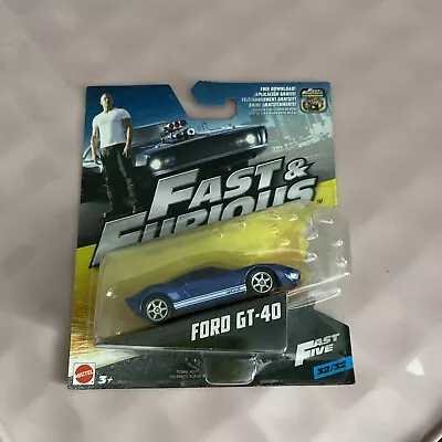 Buy The Fast And The Furious Ford GT-40 Diecast Car Mattel New • 5£