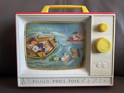 Buy Fisher Price Toy Vintage 1966 Two Tune Giant Screen Music Box TV • 19.95£