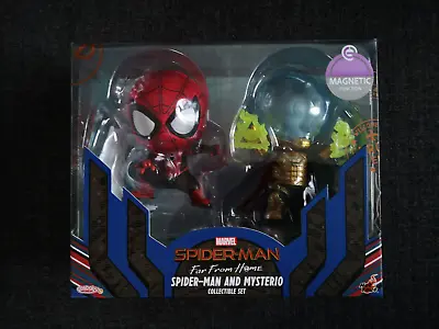 Buy Marvel Hot Toys Far From Home SpiderMan And Mysterio Cosbaby Spider Man NEW • 29.99£