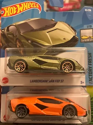 Buy Hot Wheels 2022 & 2023 Hw Exotics Lamborghini Sian Fkp 37 Green & Orange Rare • 24.95£