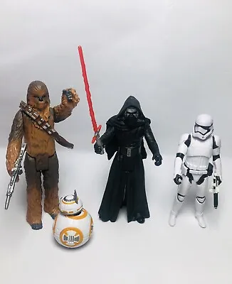Buy Star Wars Figures Kylo Ren Chewbacca BB-8 Stormtrooper Trooper Playset Hasbro • 9.95£