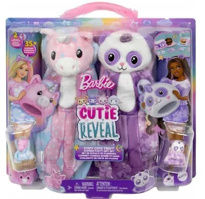 Buy BARBIE CUTIE REVEAL Pajama Party Gift Set Of 2 DOLLS + ACCESSORIES HRY15 Mattel • 136.22£