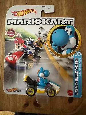 Buy Hot Wheels Diecast:  MarioKart: Light Blue Yoshi: Standard Kart  • 15.99£