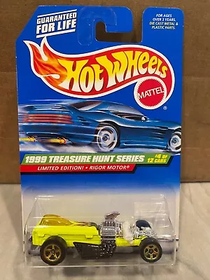 Buy 1999 Hot Wheels #932 Treasure Hunt Series 4/12 RIGOR MOTOR Neon-Lime W/Gold 5 Sp • 12.71£