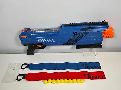 Buy Nerf Rival Atlas XVI-1200 Blue Pump Action Blaster & Flags + 10 Foam Balls - VGC • 29.99£