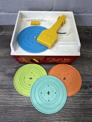 Buy Fisher Price Record Player With 4 Records  Music Box Retro Toy • 16.50£