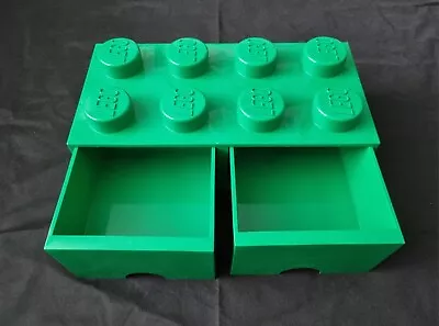 Buy LEGO Brick Drawer 8 Knobs, 2 Drawers, Stackable Storage Box, 9.4 L, Green • 44.99£