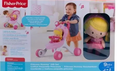 Buy Fisher Price Princess Stroll Along Musical Walker & Doll Stroller Baby Gift Set • 37£