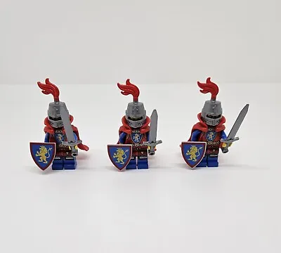 Buy Lego Lion Knight Castle Minifigure Army With Red Cape Greatsword X3 New (g6) • 29.99£