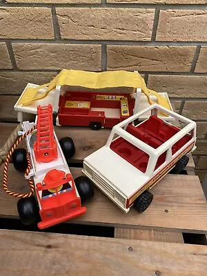 Buy Vintage 1970’s Fisher Price Toys, Fire Engine Car & School  Trailer • 9.99£