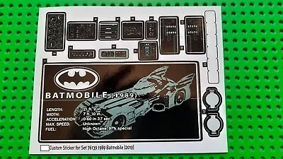 Buy Replacement Stickers/Stickers Fits Set 76139 1989 Batmobile (2019) • 4.63£