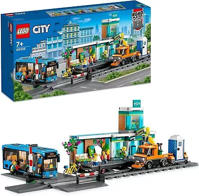 Buy LEGO City Train Station Set W/ Toy Bus W/ Track & Road Plate Level Crossing60335 • 66£