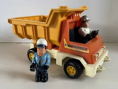 Buy Vintage Fisher Price 1970's Dumper Truck With Husky Helper's Builder & Policeman • 20£