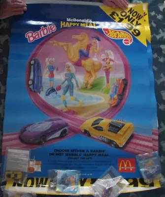 Buy Vintage Mcdonalds 1996 Happy Meal Barbie Hot Wheels Unused Store Display • 19.99£
